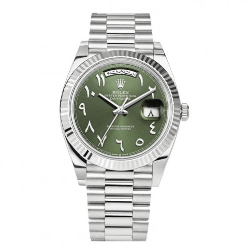 ROLEX DAY-DATE PLATINUM GREEN DIAL ARABIC NUMERALS 40MM(2022) - 228236-0017
