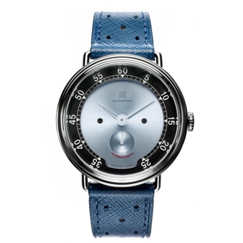 AUTODROMO INTEREUROPA MANUAL WIND SILVER BLUE DIAL 39MM