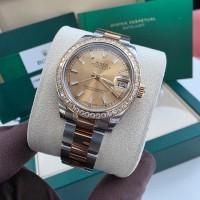 ROLEX DATEJUST OYTERSTEEL & YELLOW GOLD CHAMPAGNE DIAL DIAMONDS BEZEL 31MM(2020) - 178383-0001