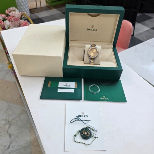 ROLEX DATEJUST OYTERSTEEL & YELLOW GOLD CHAMPAGNE DIAL DIAMONDS BEZEL 31MM(2020) - 178383-0001