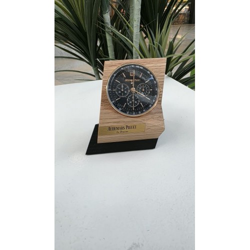 AUDEMARS PIGUET CODE 11.59 TABLE CLOCK GOLD PLATED CHRONOGRAPH BLUE DIAL QUARTZ (2021)