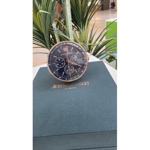 AUDEMARS PIGUET CODE 11.59 TABLE CLOCK GOLD PLATED CHRONOGRAPH BLUE DIAL QUARTZ (2021)