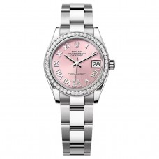 ROLEX DATEJUST OYSTERSTEEL PINK DIAL WHITE GOLD & DIAMONDS BEZEL 31MM(2025) - 278384RBR-0027
