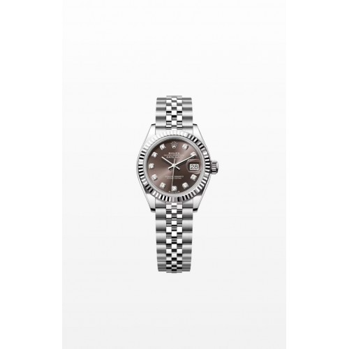 ROLEX LADY-DATEJUST 28 STEEL DARK GREY DIAL JUBILEE FLUTED BEZEL (2026) - 279174
