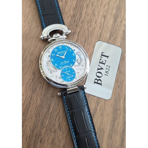 BOVET 1822 19THIRTY FLEURIER TURQUOISE GUILLOCHE ARABIC NUMERALS LIMITED EDITION OF 60 PIECES 42MM(2021) - NTS0055/17/HIN
