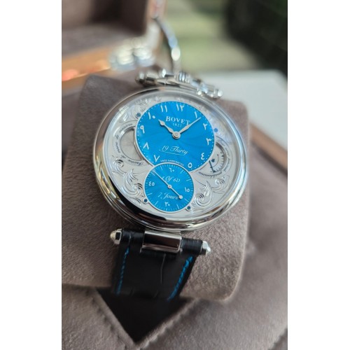 BOVET 1822 19THIRTY FLEURIER TURQUOISE GUILLOCHE ARABIC NUMERALS LIMITED EDITION OF 60 PIECES 42MM(2021) - NTS0055/17/HIN