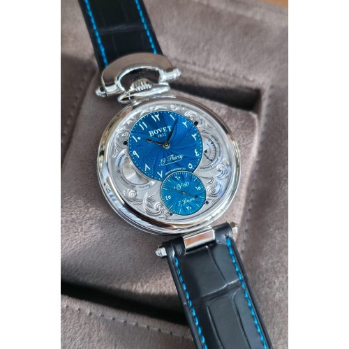 BOVET 1822 19THIRTY FLEURIER TURQUOISE GUILLOCHE ARABIC NUMERALS LIMITED EDITION OF 60 PIECES 42MM(2021) - NTS0055/17/HIN