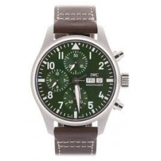 IWC PILOT'S WATCH CHRONOGRAPH GREEN DIAL STEEL