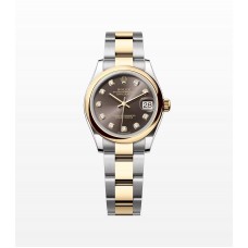 ROLEX DATE-JUST DARK GREY STEEL & YELLOW GOLD DIAMONDS 31MM(2025) - 278243