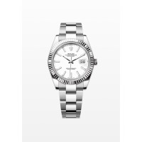 ROLEX DATEJUST FLUTED BEZEL OYSTER BRACELET WHITE DIAL 41MM(2026) - 126334