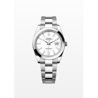 ROLEX DATEJUST OYSTERSTEEL SMOOTH BEZEL WHITE DIAL 41MM(2025) - 126300-0005