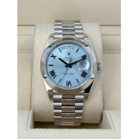 ROLEX DAY-DATE ICE BLUE ROMAN NUMERALS PLATINUM 40MM(2018) - 228206