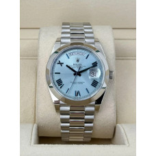 ROLEX DAY-DATE ICE BLUE ROMAN NUMERALS PLATINUM 40MM(2018) - 228206