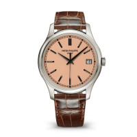 PATEK PHILIPE CALATRAVA DATE SWEEP SECONDS WHITE GOLD SALMON DIAL AUTOMATIC 39M(2026) - 5227G-015