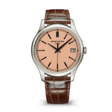 PATEK PHILIPE CALATRAVA DATE SWEEP SECONDS WHITE GOLD SALMON DIAL AUTOMATIC 39M(2026) - 5227G-015