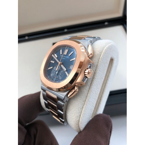 PATEK PHILIPPE NAUTILUS CHRONOGRAPH BLUE STEEL & ROSE GOLD 40.5MM - 5980/1AR-001(2020)