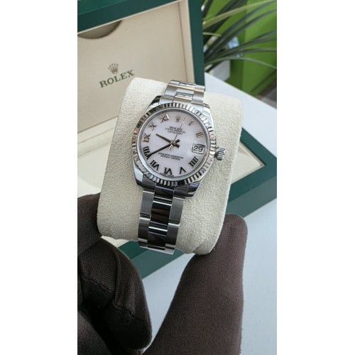 ROLEX DATEJUST OYSTERSTEEL FLUTED BEZEL MOTHER OF PEARL STAINLESS STEEL 31MM(2017)-178274