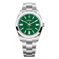 ROLEX OYSTER PERPETUAL STAINLESS STEEL GREEN DIAL 41MM - 124300