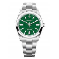 ROLEX OYSTER PERPETUAL STAINLESS STEEL GREEN DIAL 41MM - 124300