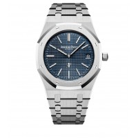 AUDEMARS PIGUET ROYAL OAK "JUMBO" EXTRA-THIN STAINLESS STEEL  BLUE 39MM - 15202ST.OO.1240ST.01