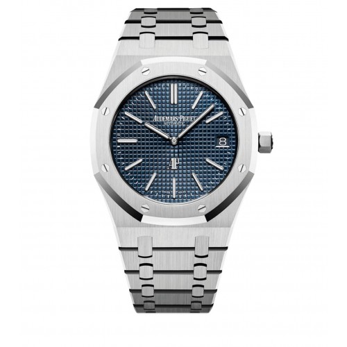 AUDEMARS PIGUET ROYAL OAK "JUMBO" EXTRA-THIN STAINLESS STEEL  BLUE 39MM - 15202ST.OO.1240ST.01