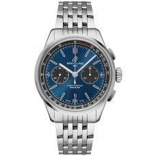 BREITLING PREMIER B01 CHRONOGRAPH STAINLESS STEEL BLUE 42MM - AB0118A61C1A1