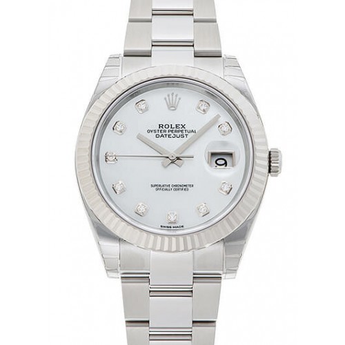 Rolex Datejust 41MM  - 26334 (MOP) Mother of Pearl Diamond Dial Fluted Bezel Oyster