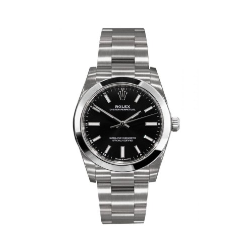 ROLEX OYSTER PERPETUAL BLACK DIAL STAINLESS STEEL 34MM - 124200